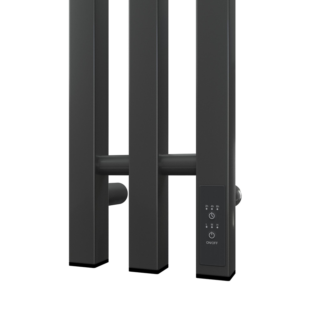 Полотенцесушитель электрический HOLLER Аурика AR10112GF 1100x120 с крючками, графит металлик