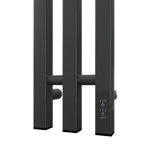 Полотенцесушитель электрический HOLLER Аурика AR10112GF 1100x120 с крючками, графит металлик