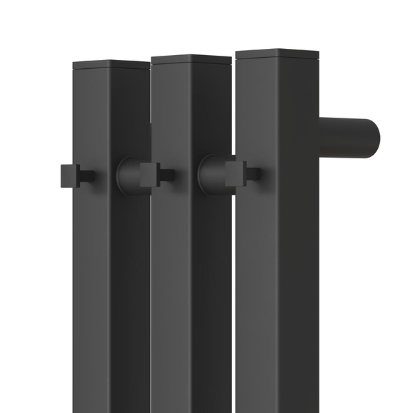 Полотенцесушитель электрический HOLLER Аурика AR10112BM 1100x120 с крючками, черный матовый