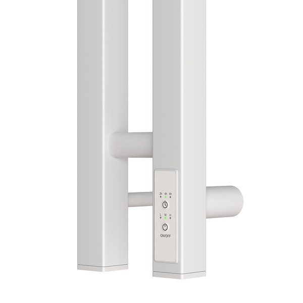 Полотенцесушитель электрический HOLLER Аурика AR10111WM 1100x80 с крючками, белый матовый