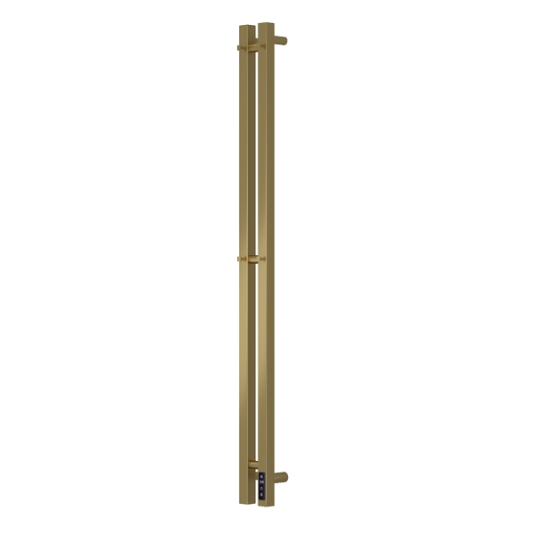 Полотенцесушитель электрический HOLLER Аурика AR10111GL 1100x80 с крючками, золотой матовый
