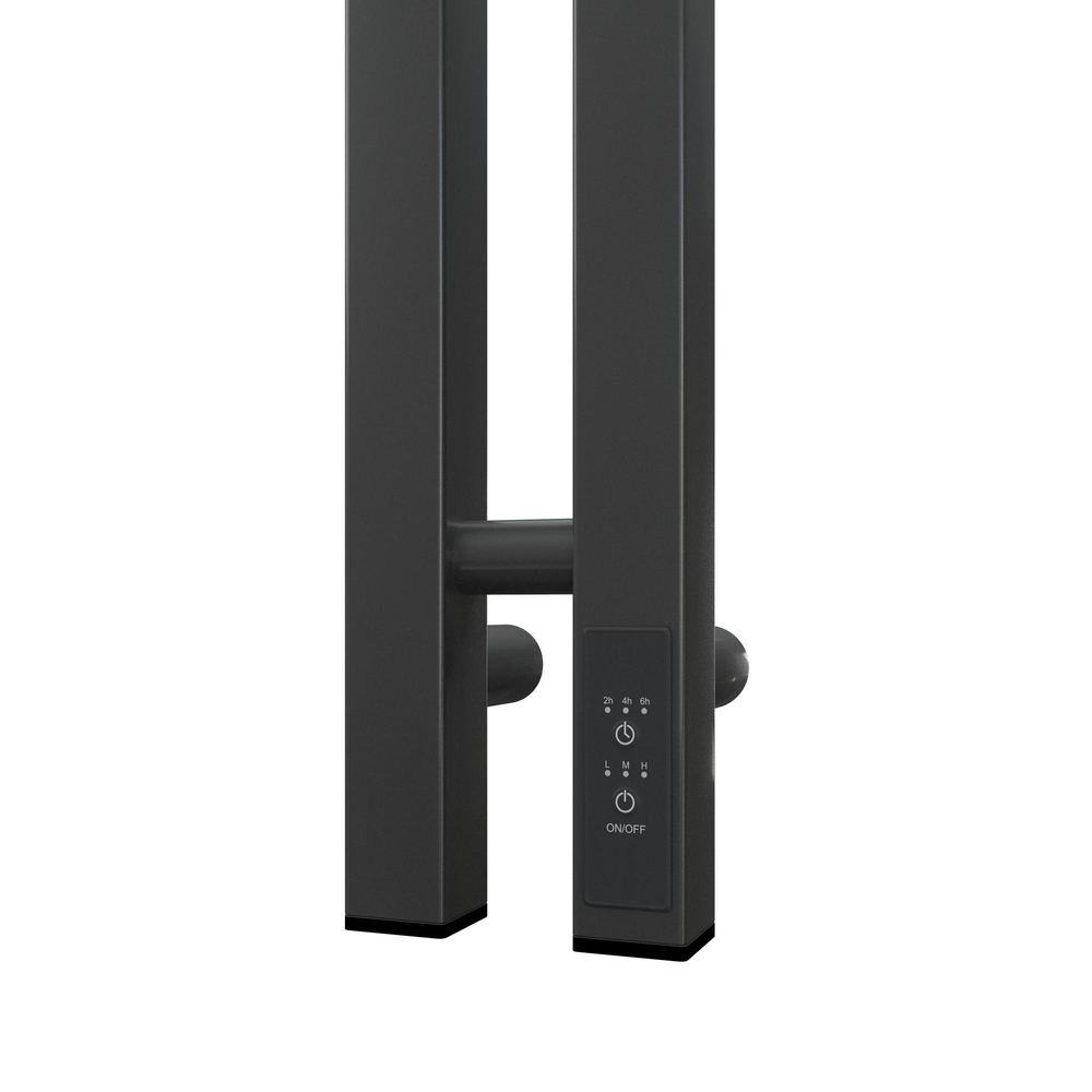 Полотенцесушитель электрический HOLLER Аурика AR10111GF 1100x80 с крючками, графит металлик