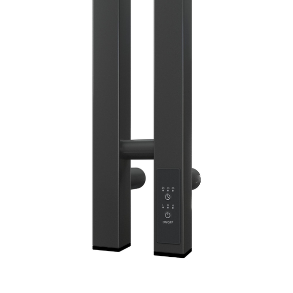 Полотенцесушитель электрический HOLLER Аурика AR10111GF 1100x80 с крючками, графит металлик