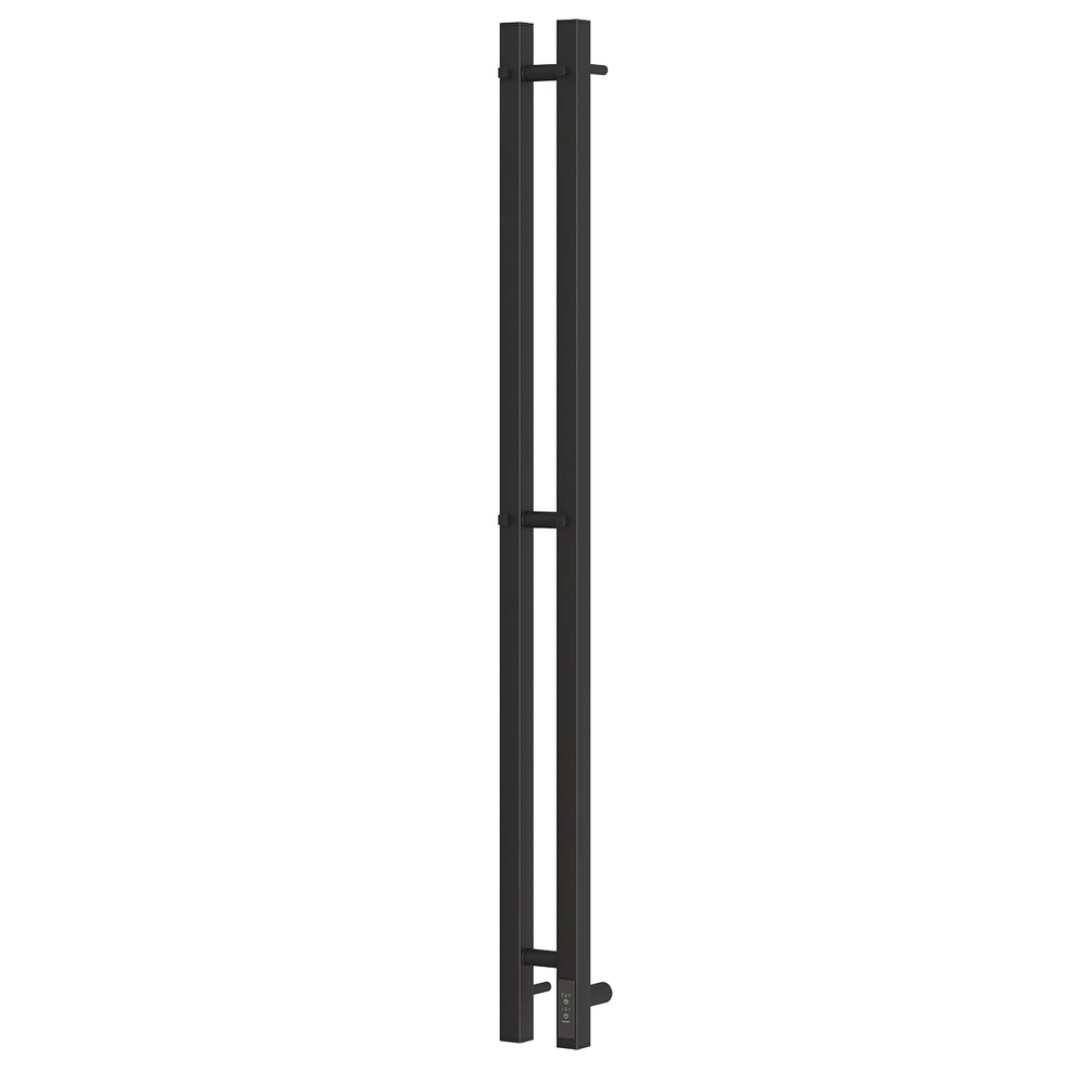 Полотенцесушитель электрический HOLLER Аурика AR10111BM 1100x80 с крючками, черный матовый