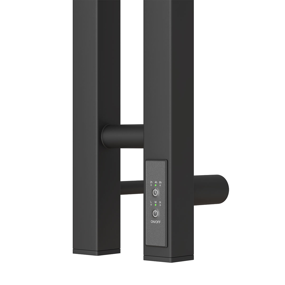 Полотенцесушитель электрический HOLLER Аурика AR10111BM 1100x80 с крючками, черный матовый