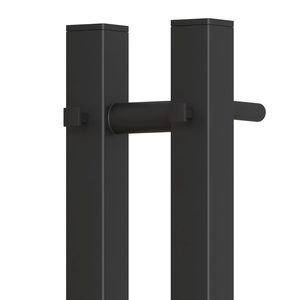 Полотенцесушитель электрический HOLLER Аурика AR10111BM 1100x80 с крючками, черный матовый