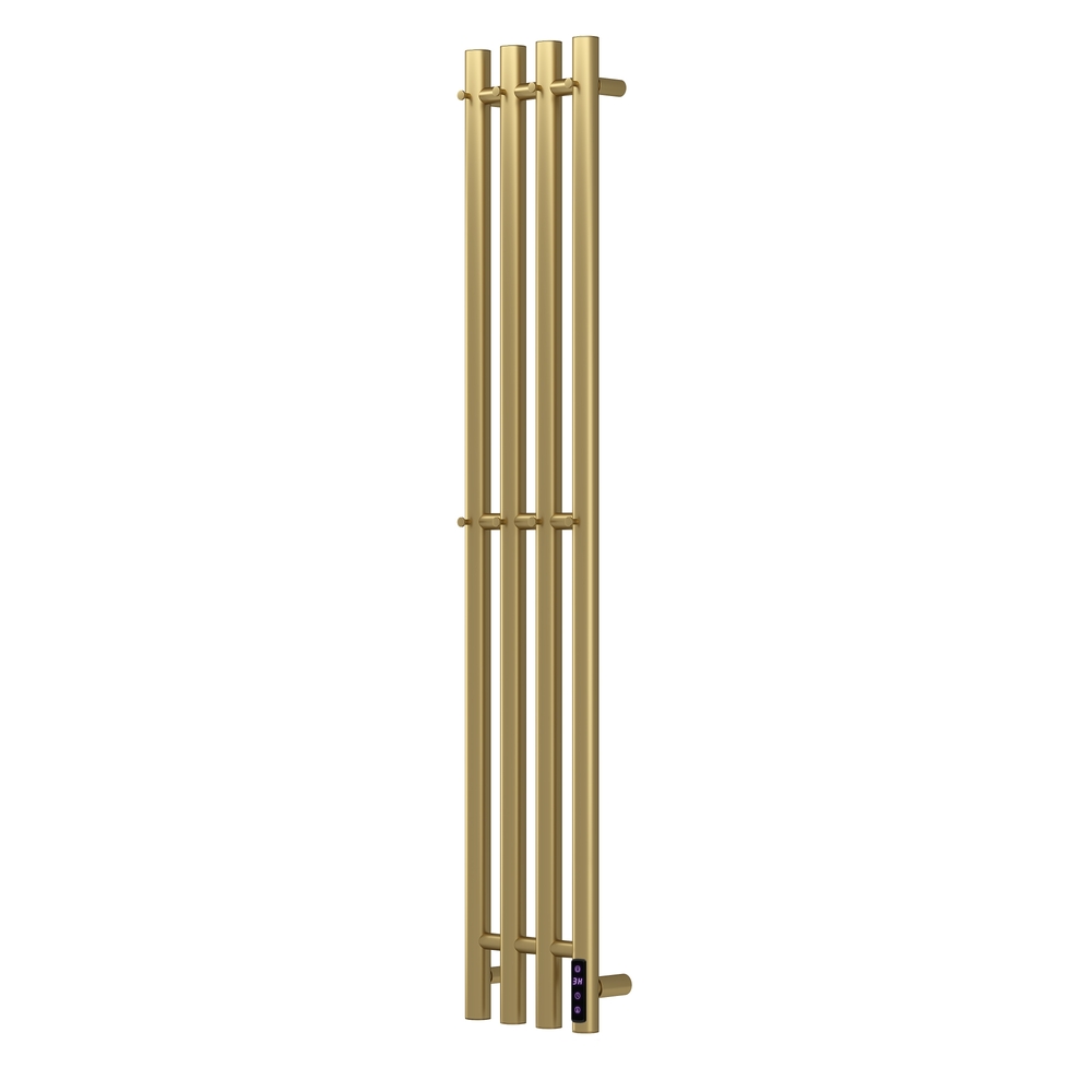 Полотенцесушитель электрический HOLLER Лонга LG10113GL 1100x180 с крючками, золотой матовый