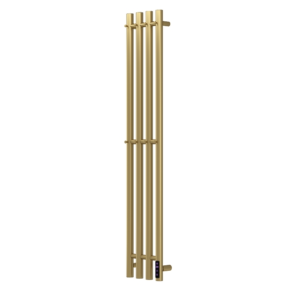 Полотенцесушитель электрический HOLLER Лонга LG10113GL 1100x180 с крючками, золотой матовый