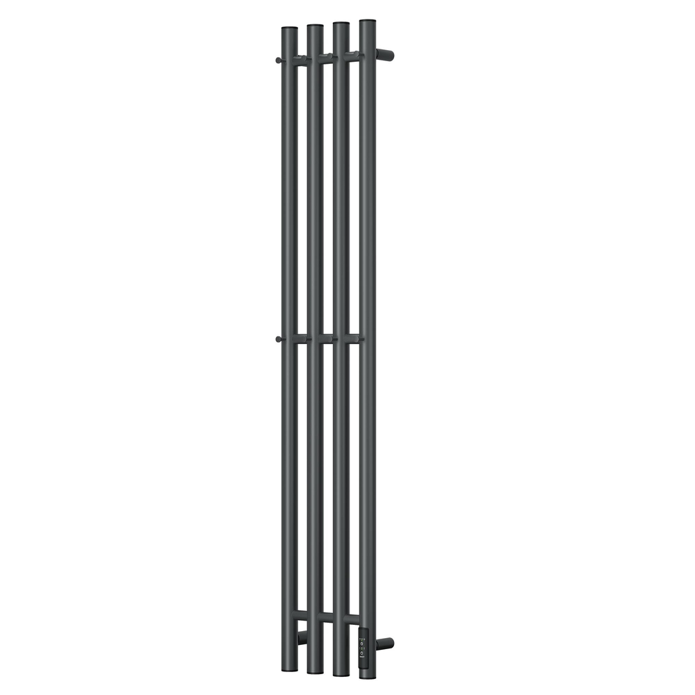 Полотенцесушитель электрический HOLLER Лонга LG10113GF 1100x180 с крючками, графит металлик