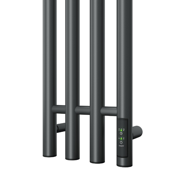 Полотенцесушитель электрический HOLLER Лонга LG10113GF 1100x180 с крючками, графит металлик