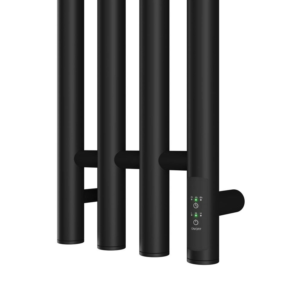 Полотенцесушитель электрический HOLLER Лонга LG10113BM 1100x180 с крючками, черный матовый