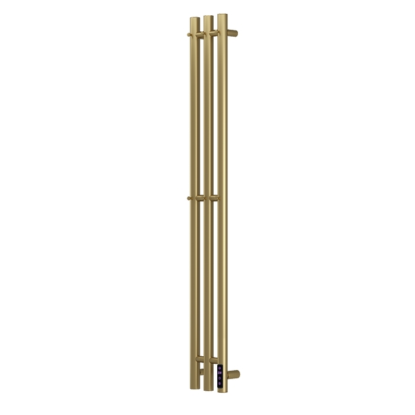 Полотенцесушитель электрический HOLLER Лонга LG10112GL 1100x120 с крючками, золотой матовый