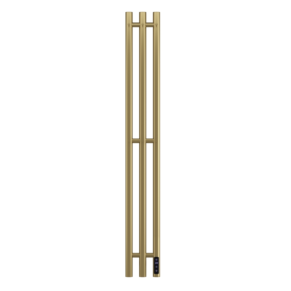 Полотенцесушитель электрический HOLLER Лонга LG10112GL 1100x120 с крючками, золотой матовый