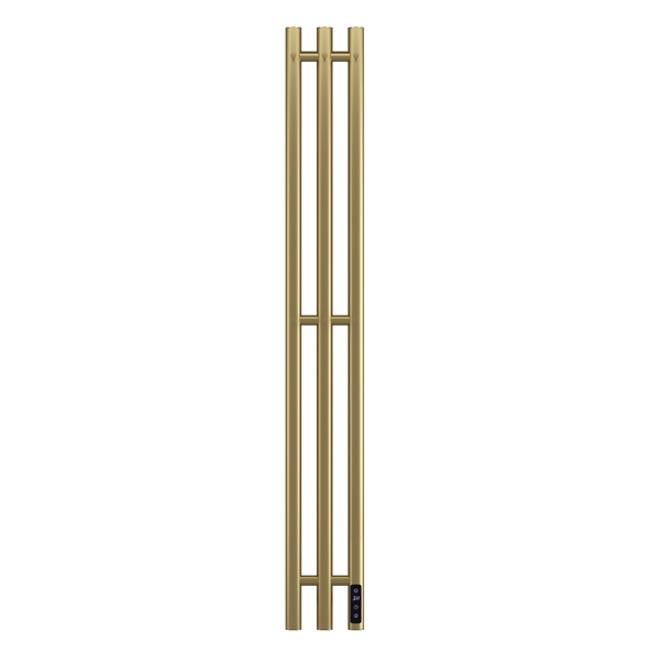 Полотенцесушитель электрический HOLLER Лонга LG10112GL 1100x120 с крючками, золотой матовый