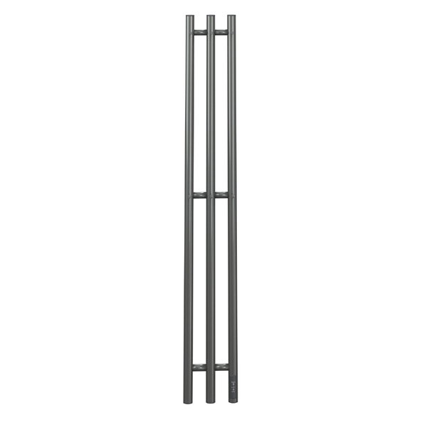 Полотенцесушитель электрический HOLLER Лонга LG10112GF 1100x120 с крючками, графит металлик