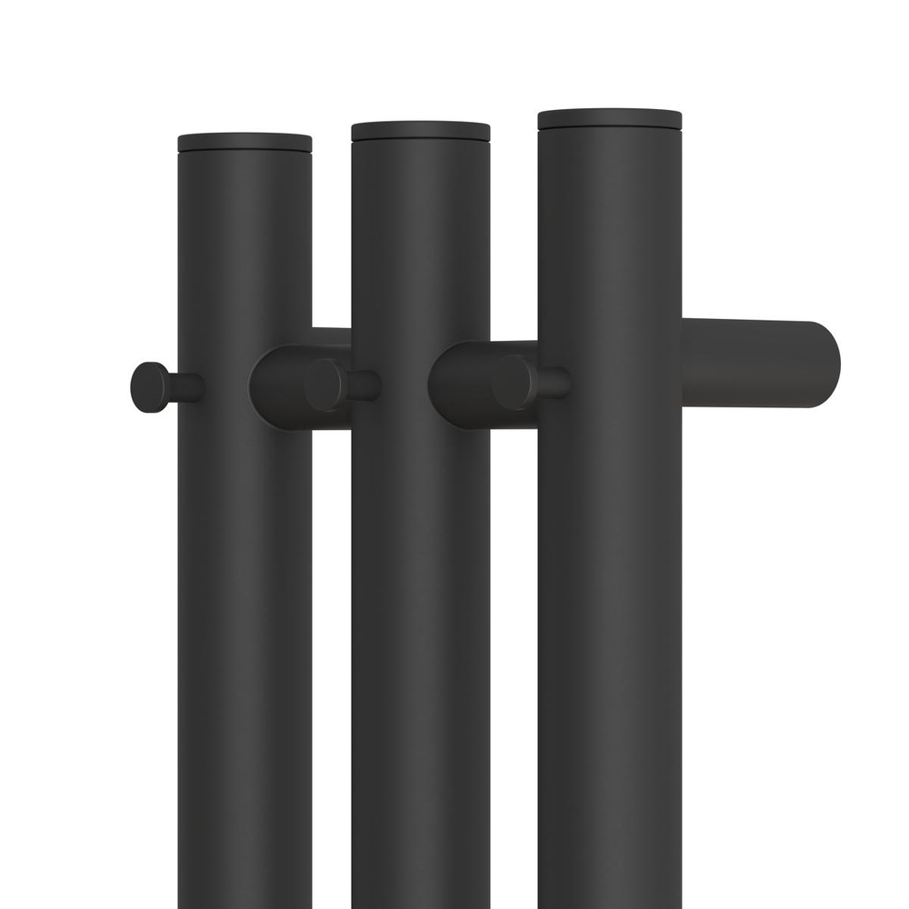Полотенцесушитель электрический HOLLER Лонга LG10112BM 1100x120 с крючками, черный матовый