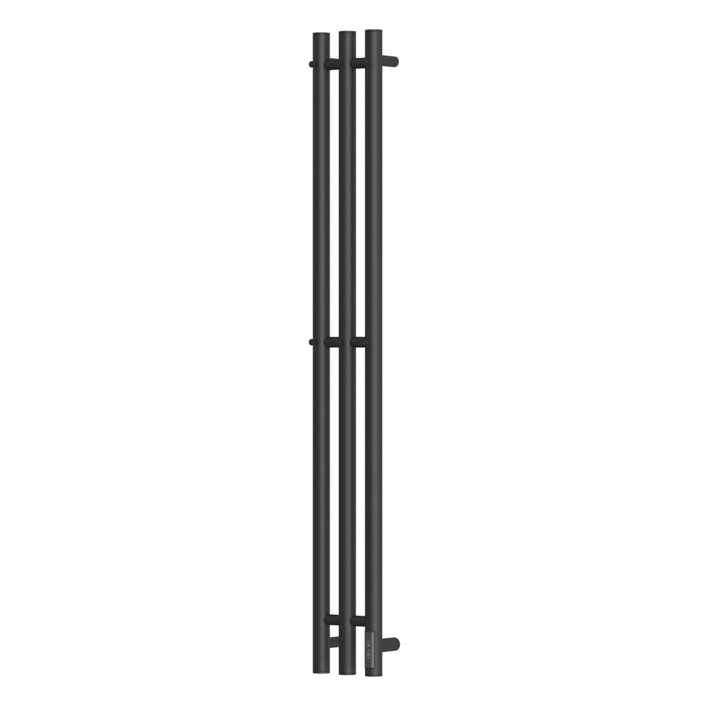 Полотенцесушитель электрический HOLLER Лонга LG10112BM 1100x120 с крючками, черный матовый