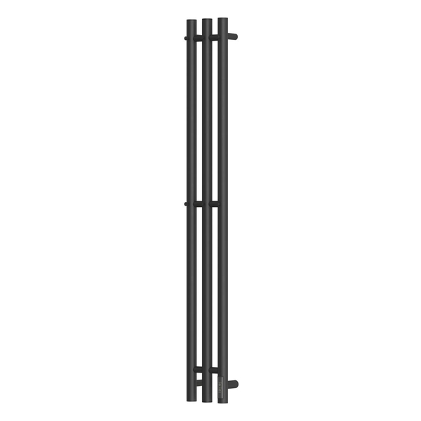 Полотенцесушитель электрический HOLLER Лонга LG10112BM 1100x120 с крючками, черный матовый