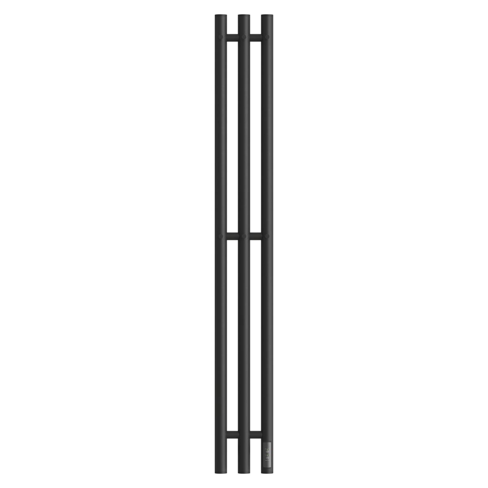 Полотенцесушитель электрический HOLLER Лонга LG10112BM 1100x120 с крючками, черный матовый