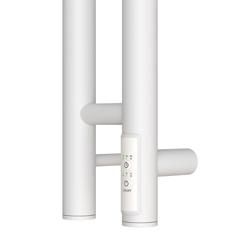 Полотенцесушитель электрический HOLLER Лонга LG10111WM 1100x80 с крючками, белый матовый
