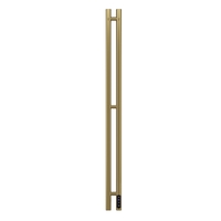 Полотенцесушитель электрический HOLLER Лонга LG10111GL 1100x80 с крючками, золотой матовый