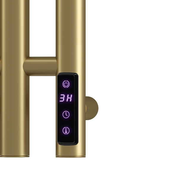 Полотенцесушитель электрический HOLLER Лонга LG10111GL 1100x80 с крючками, золотой матовый
