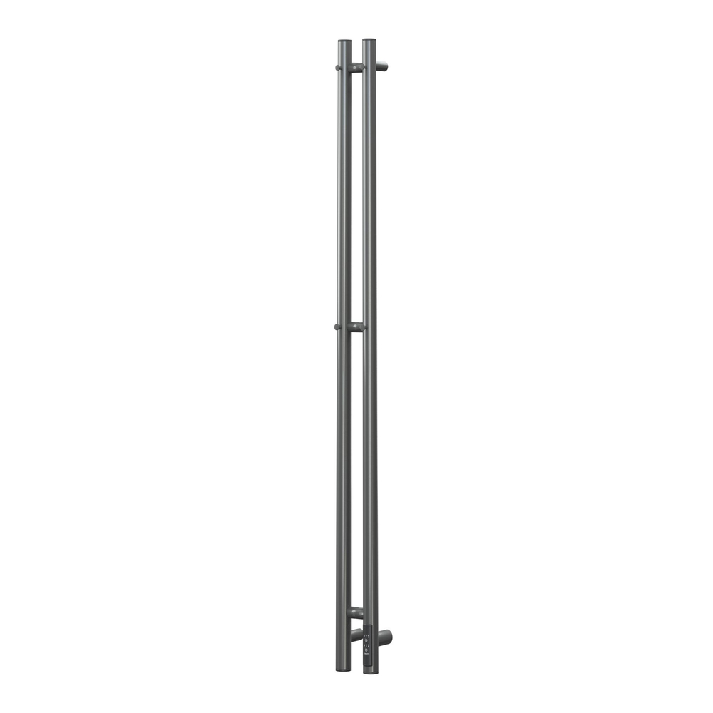 Полотенцесушитель электрический HOLLER Лонга LG10111GF 1100x80 с крючками, графит металлик