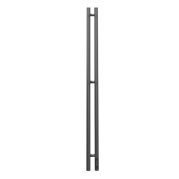 Полотенцесушитель электрический HOLLER Лонга LG10111GF 1100x80 с крючками, графит металлик