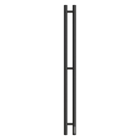 Полотенцесушитель электрический HOLLER Лонга LG10111BM 1100x80 с крючками, черный матовый