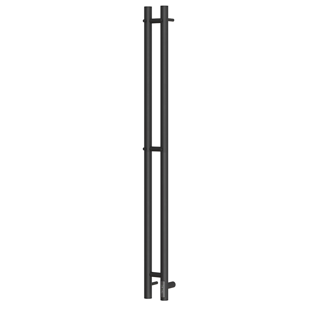 Полотенцесушитель электрический HOLLER Лонга LG10111BM 1100x80 с крючками, черный матовый