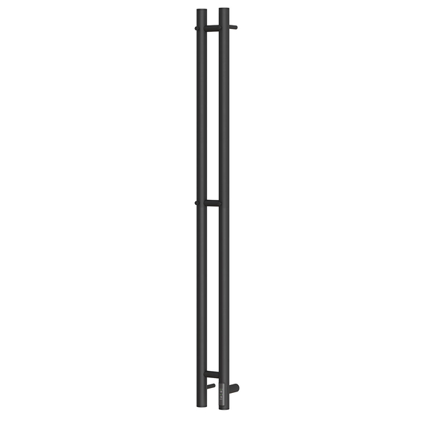 Полотенцесушитель электрический HOLLER Лонга LG10111BM 1100x80 с крючками, черный матовый