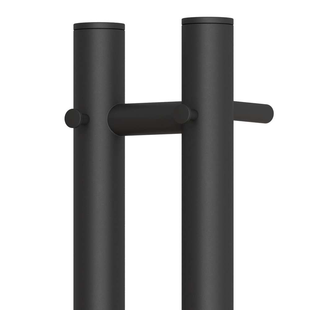 Полотенцесушитель электрический HOLLER Лонга LG10111BM 1100x80 с крючками, черный матовый
