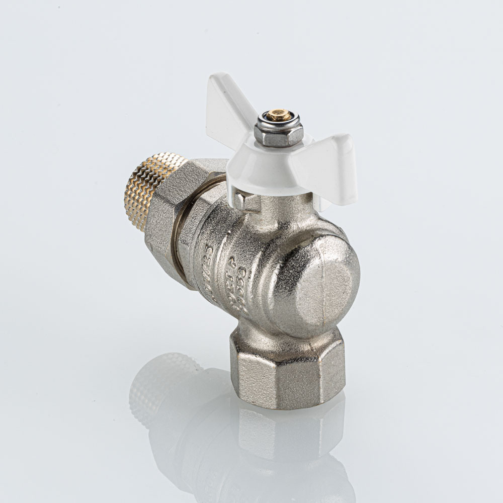 Кран вода VALTEC BASE-ГОСТ 3/4" г/ш баб американка угловой (бел. руч.) VT.228S.NW.05