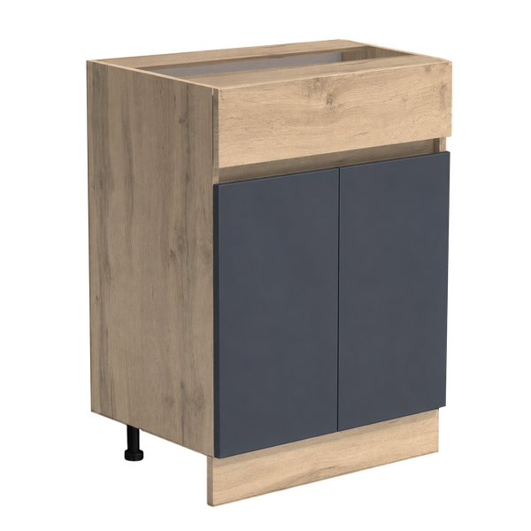 Рабочий стол 60 цвет Графит/Дуб вотан Люкс (1 ящик) без столешницы SANTREK HOME (ЛДСП)