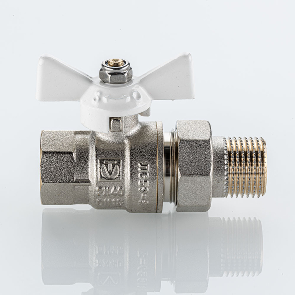 Кран вода VALTEC BASE-ГОСТ 1/2" г/ш баб американка (бел. руч.) VT.227S.NW.04