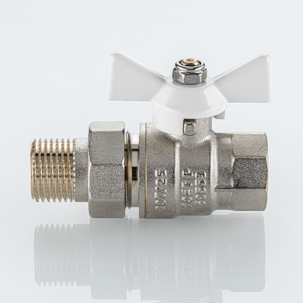 Кран вода VALTEC BASE-ГОСТ 1/2" г/ш баб американка (бел. руч.) VT.227S.NW.04