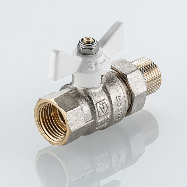 Кран вода VALTEC BASE-ГОСТ 1/2" г/ш баб американка (бел. руч.) VT.227S.NW.04