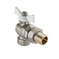 Кран вода VALTEC BASE-ГОСТ 1/2" г/ш баб американка (бел. руч.) угловой VT.228S.NW.04