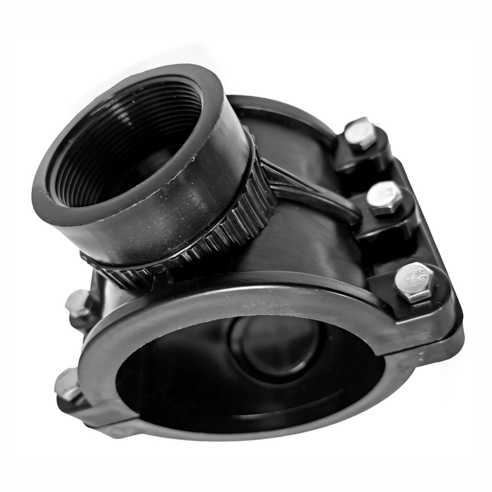 Хомут-врезка110х 1/2" (6 болтов) ПЭ PN16 (Россия)