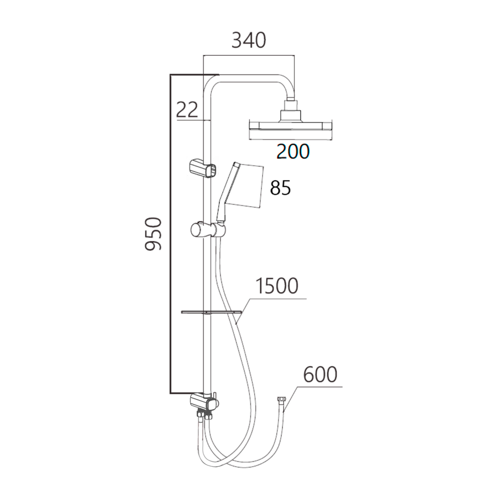 Душевая система GROSS AQUA  Грани (Edge) GA9019