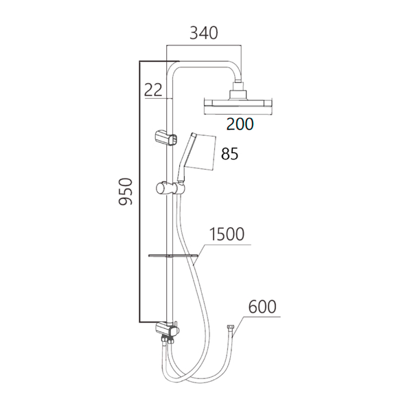 Душевая система GROSS AQUA  Грани (Edge) GA9019