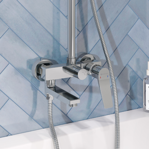 Душевая система со смесителем GROSS AQUA Баланс (Level) GA9990SMDR
