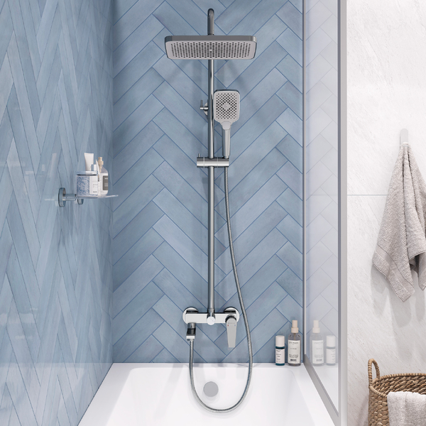 Душевая система со смесителем GROSS AQUA Баланс (Level) GA9990SMDR