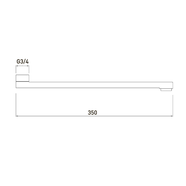 Излив (гусак) L 35см GROSS AQUA д/ванны G3/4 GS0226
