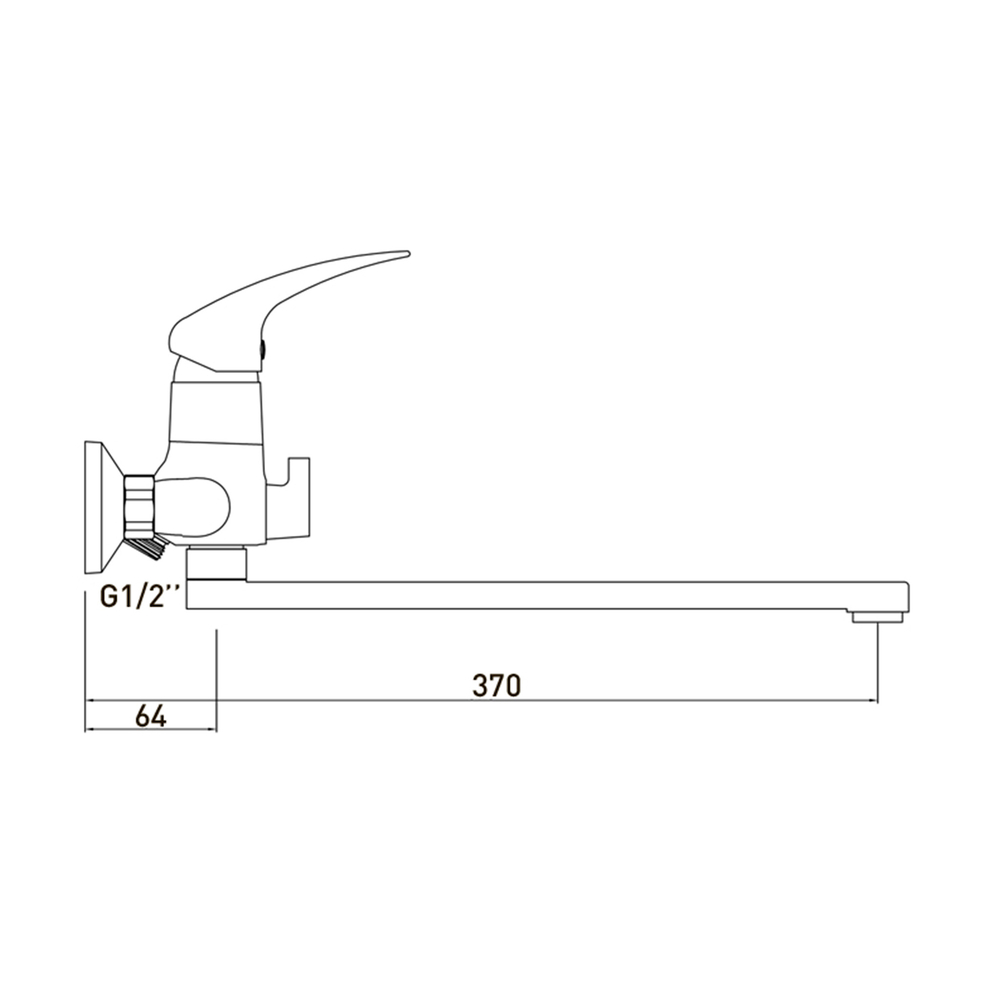 Смеситель ванна длинный излив GROSS AQUA Стандарт (Basic) 7211257C-35F