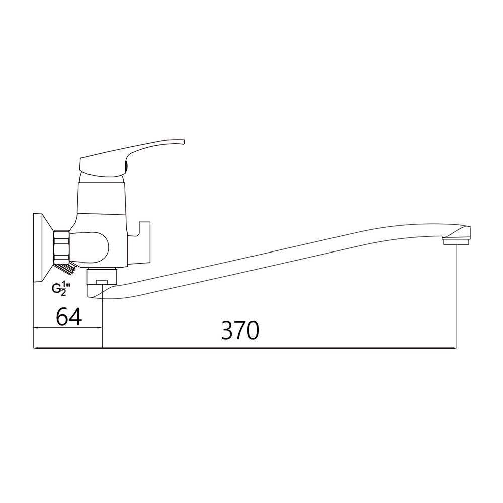 Смеситель ванна длинный излив GROSS AQUA Базис (Base) 7211258C-35S