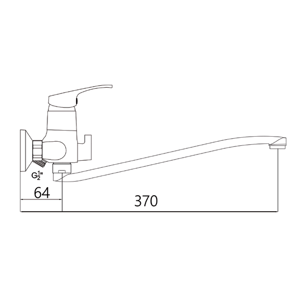 Смеситель ванна длинный излив GROSS AQUA Базис (Base) 7211258C-35S