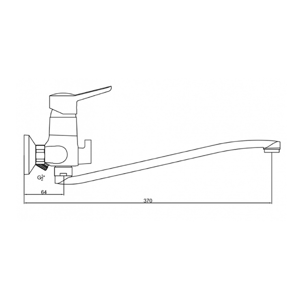 Смеситель ванна дл.нос GROSS AQUA Альфа (Alfa) 7211313C-35S