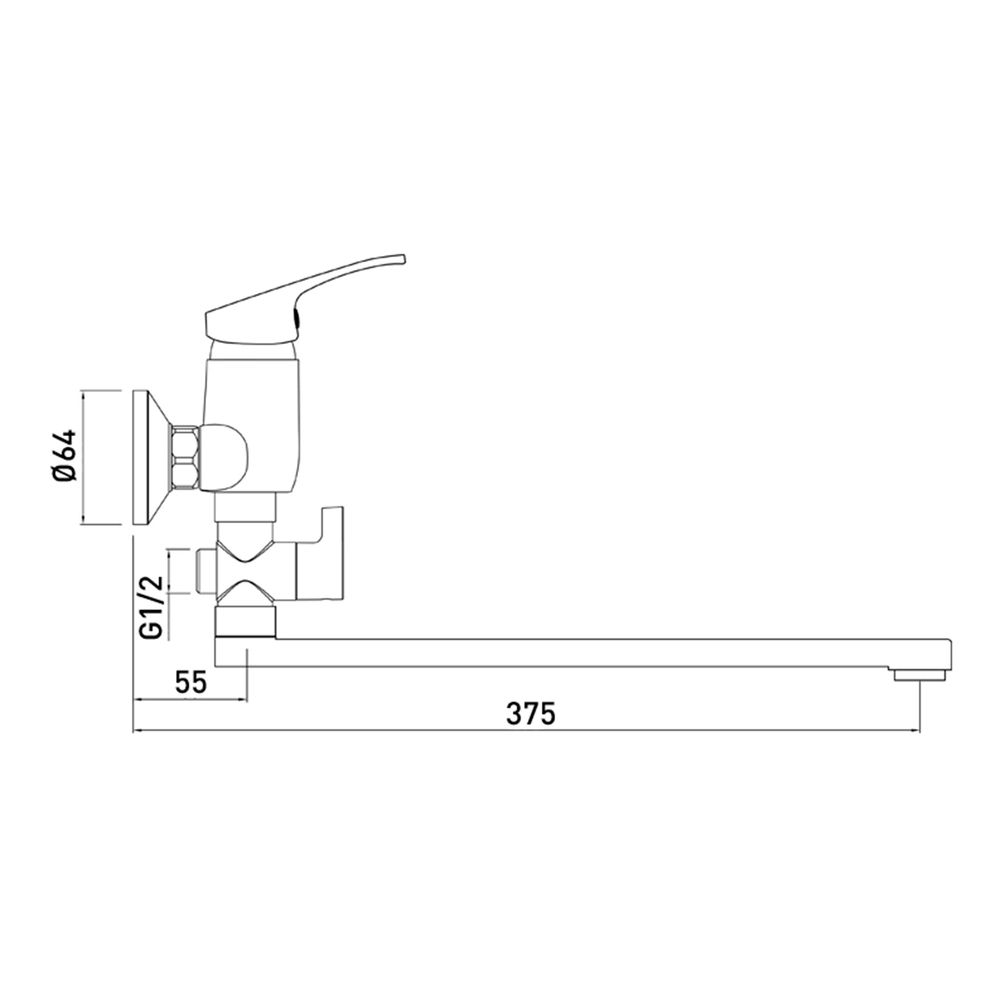 Смеситель д/в дл.нос GROSS AQUA Базис (Base) 7237258C-35L(F)