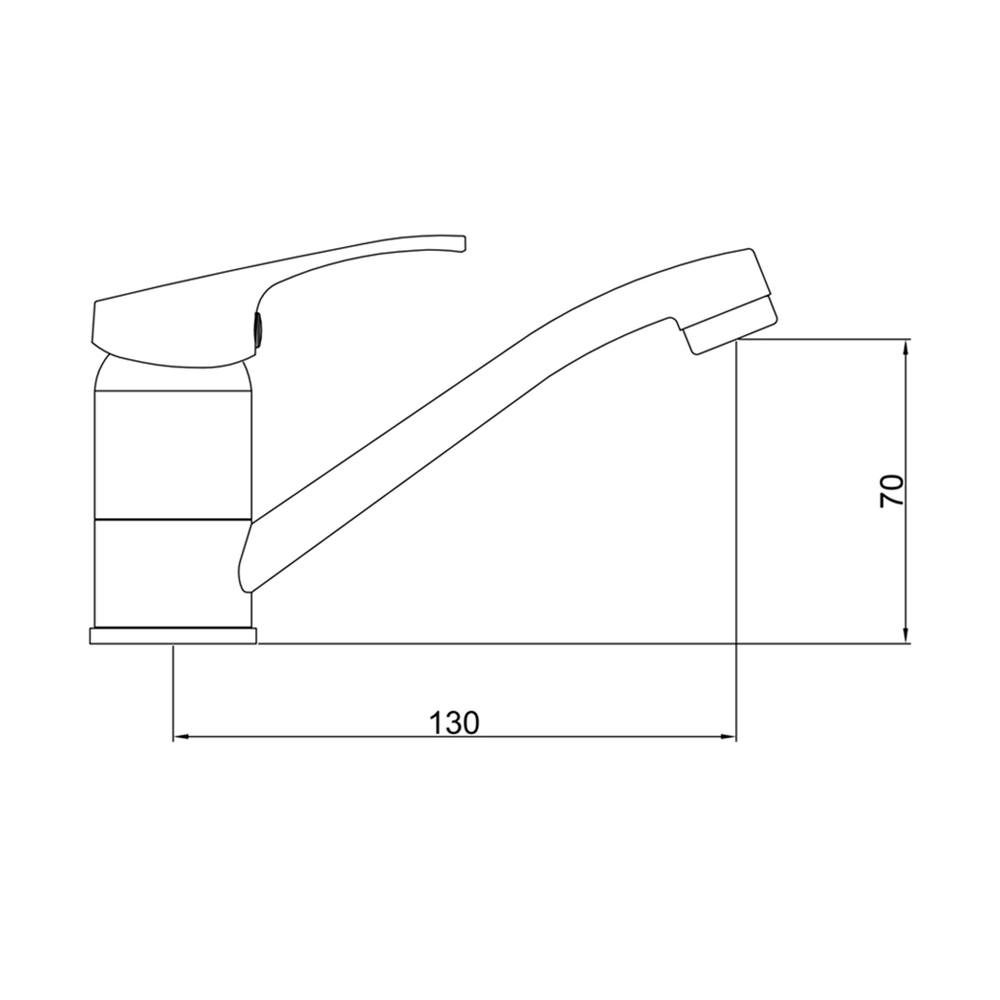 Смеситель д/к GROSS AQUA Базис (Base) 3210258С -15 кор. Излив G0109